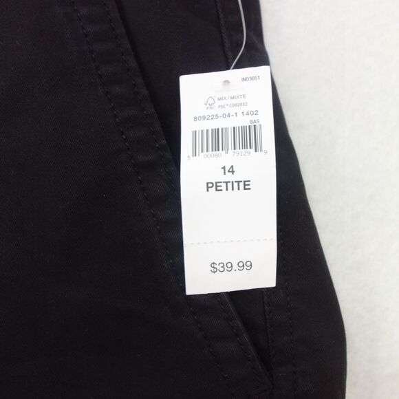 NEW GAP Girlfriend Khaki 5” Shorts Chinos High Rise BLACK Women's 14 Petite 14P - Picture 5 of 10